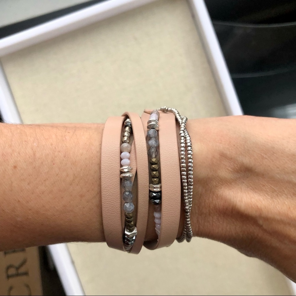 Stella & Dot Yves Wrap Bracelet in Blush